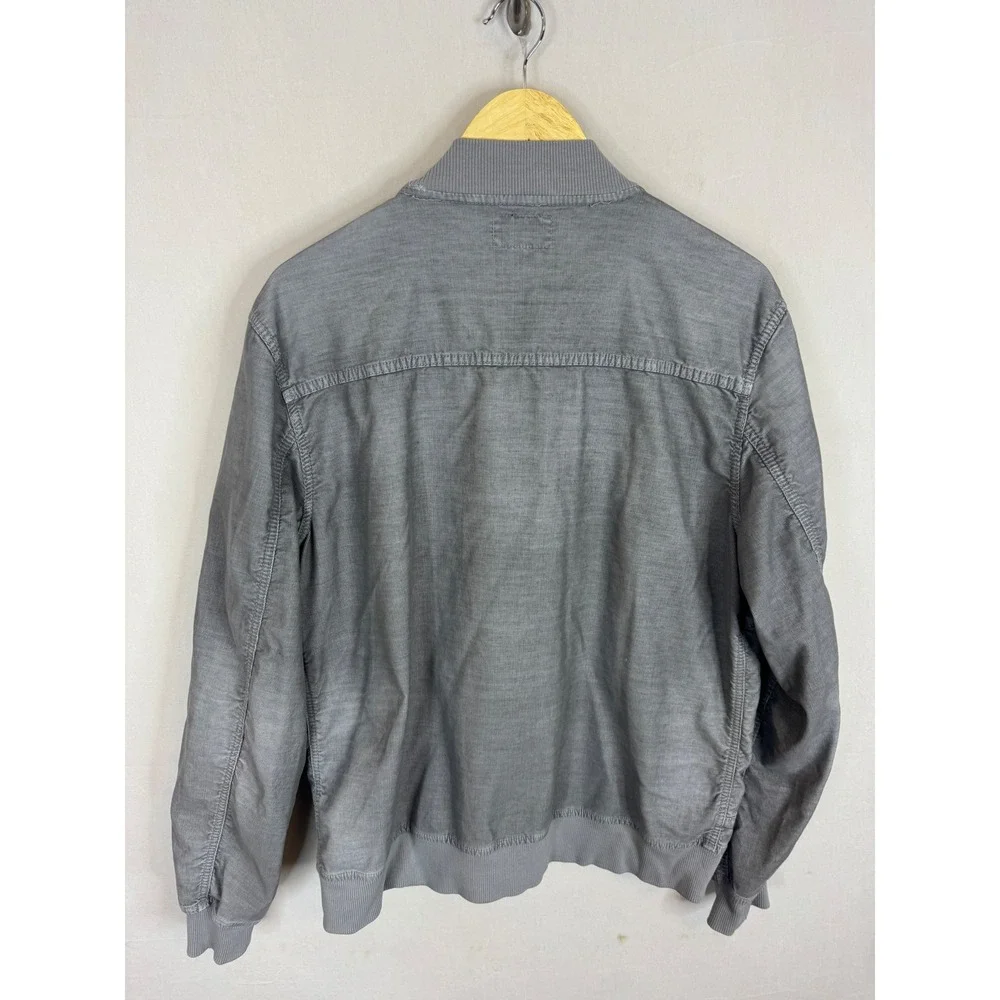 True Religion Mens Runner Jacket Grey Full Zip Bomber Coat Large KM7G29XY00337